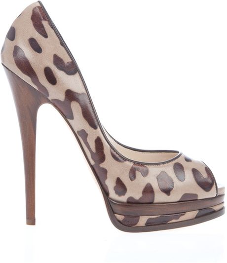 leopard print peep toe shoes