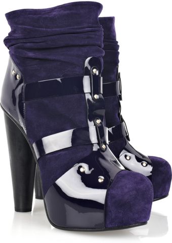 Versace Suede Ankle Boots - Lyst