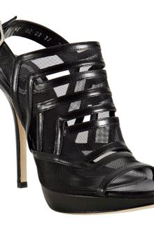 Dior Black Leather and Mesh Cut-out Platform Sandals - Lyst