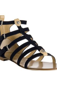 Giuseppe Zanotti Black Suede Open Toe Gladiator Sandals - Lyst
