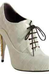Giuseppe Zanotti Pearl Croc Patent Lace Up Platform Booties