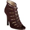 Jimmy Choo Bordeaux Suede and Snakeskin Kassidy Peep Toe Booties in Purple (bordeaux) - Lyst