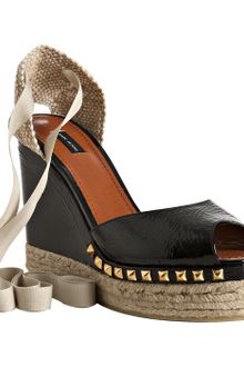 Marc Jacobs Black Textured Patent Studded Espadrilles - Lyst