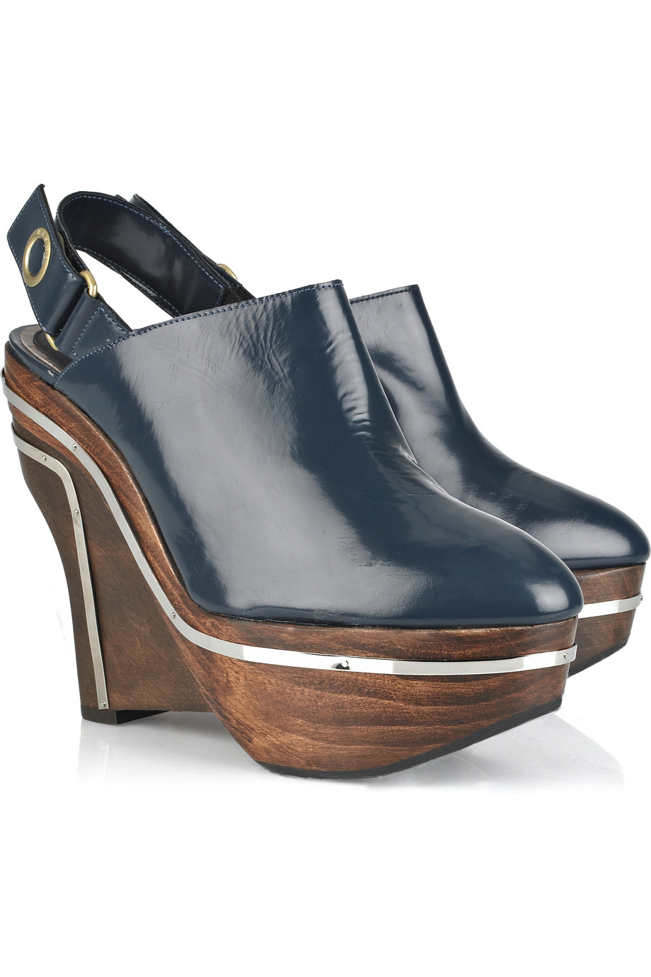 leather sling back clogs