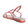 Miu Miu Coral Pink Patent Leather Jute Detail Sandals in Pink (coral) - Lyst