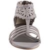Pour La Victoire Light Grey Cutout Suede Farrah Flat Sandals in Gray (grey) - Lyst