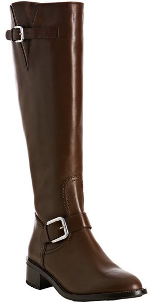 cognac tall flat boots