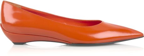 orange pointed toe flats