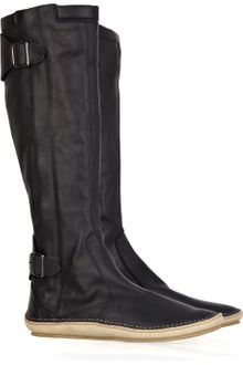 Sigerson Morrison Buckled Flat Leather Boots - Lyst