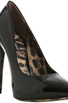 Dolce & Gabbana Black Patent Leather Pointed Pumps - Lyst