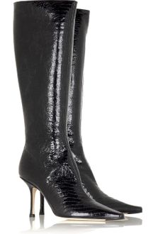 Jimmy Choo Lizard-print Leather Knee-high Boots - Lyst