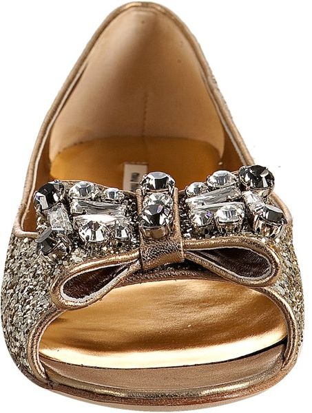 miu miu silver flats