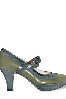 Ernesto Esposito Patent and Suede Trim Mary Jane Pumps - Lyst