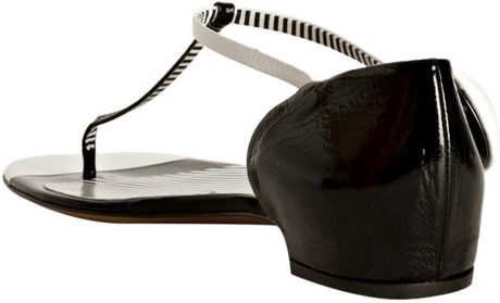 black and white thong sandals