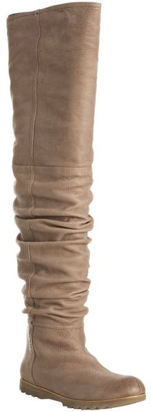  Sport Clay Leather Over The Knee Slouched Boots 