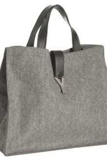 Yves Saint Laurent Heather Grey Felt and Leather Trim Uptown Tote - Lyst