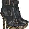 Alexander Mcqueen Floralengraved Leather Boots in Black - Lyst