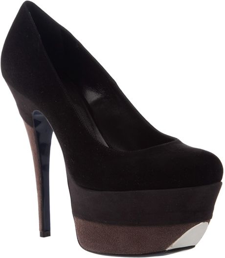 Gianmarco Lorenzi Double Platform Stiletto Shoe in Black - Lyst