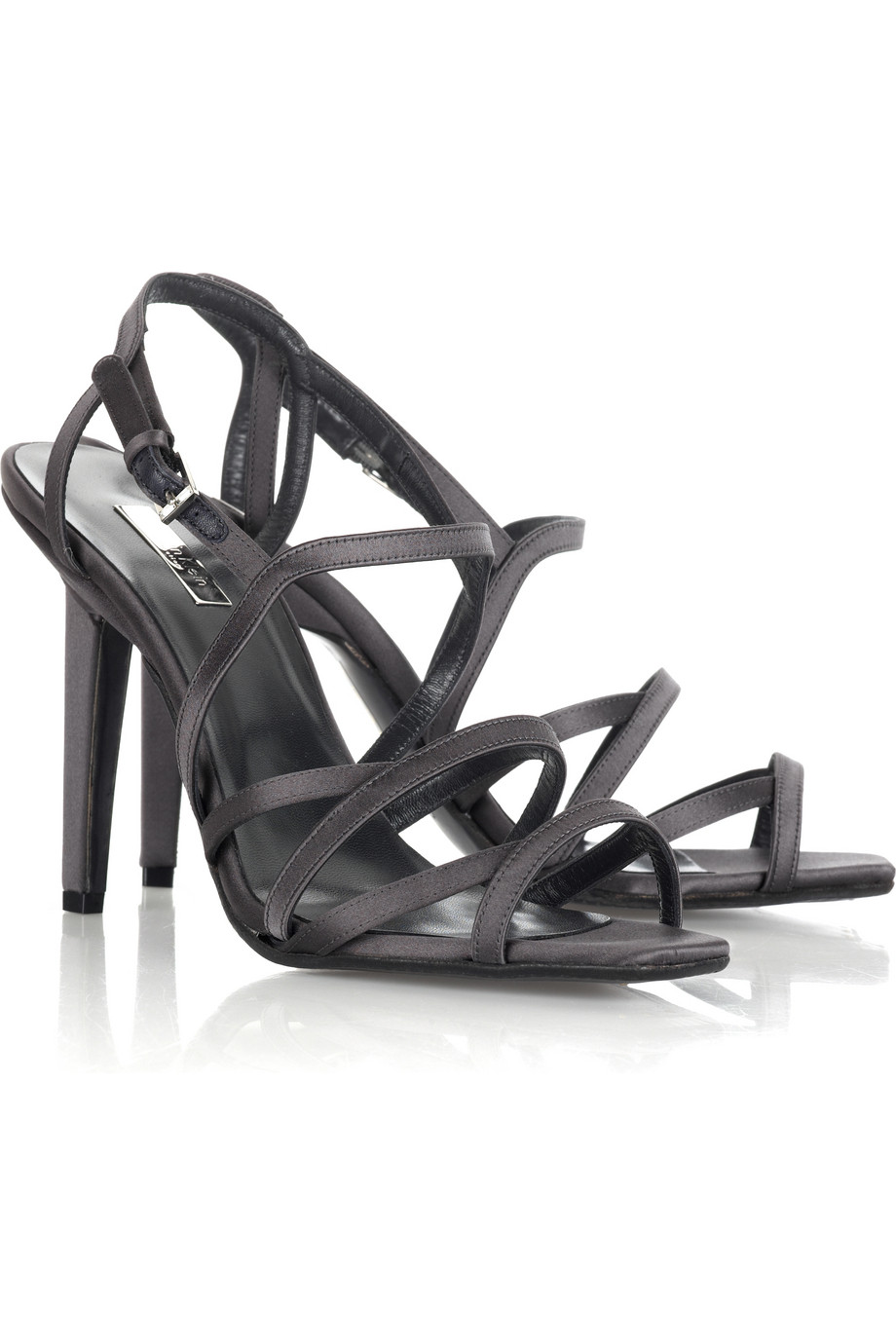 gray strappy flat sandals
