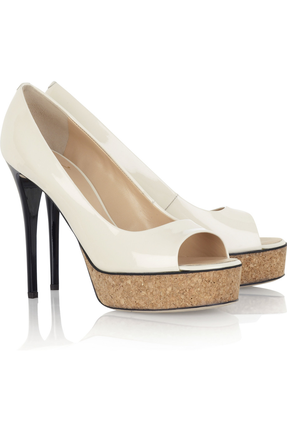 patent white heels
