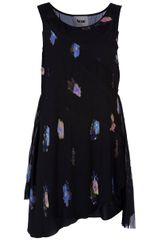 Acne Floral Pleat Detail Dress