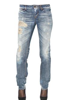 D&G Destroyed Straight Leg Denim Jeans - Lyst