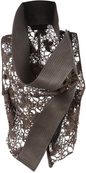 Haider Ackermann Laser Cut Leather Waistcoat - Lyst