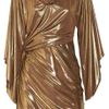 Halston Heritage Twisted Lamé Dress in Gold - Lyst