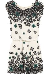 Lela Rose Floral-appliqué Silk Dress