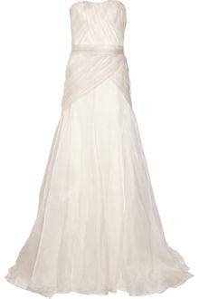 Lela Rose Strapless Silk-gazar Gown - Lyst