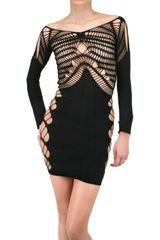 Mark Fast Elastomeric Three Quarter Sleeve Dress