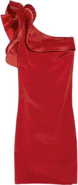 Notte By Marchesa Asymmetric Silk-crepe Dress - Lyst