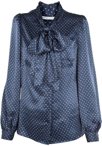 See By Chloé Star Print Silk Blouse in Blue - Lyst