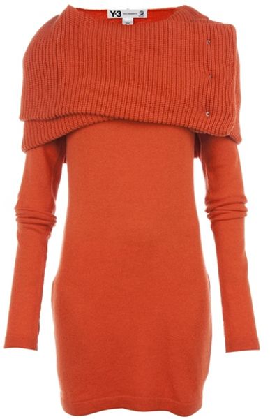 Y-3 Shoulder Wrap Dress in Orange - Lyst