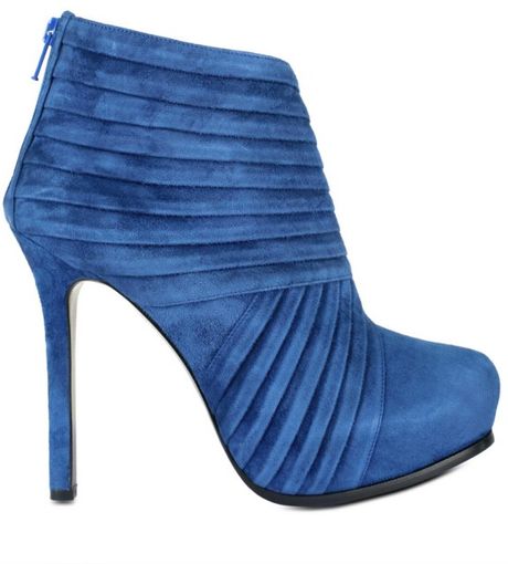 Ernesto Esposito Suede Boots in Blue - Lyst