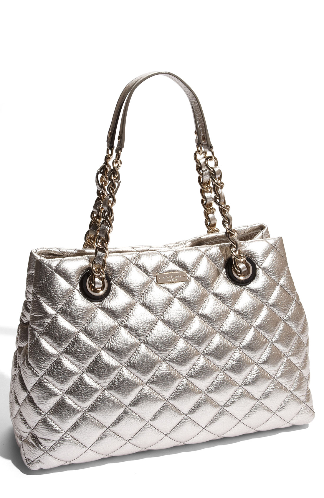 Kate Spade Gold Coast Maryanne Metallic Leather Tote in Silver
