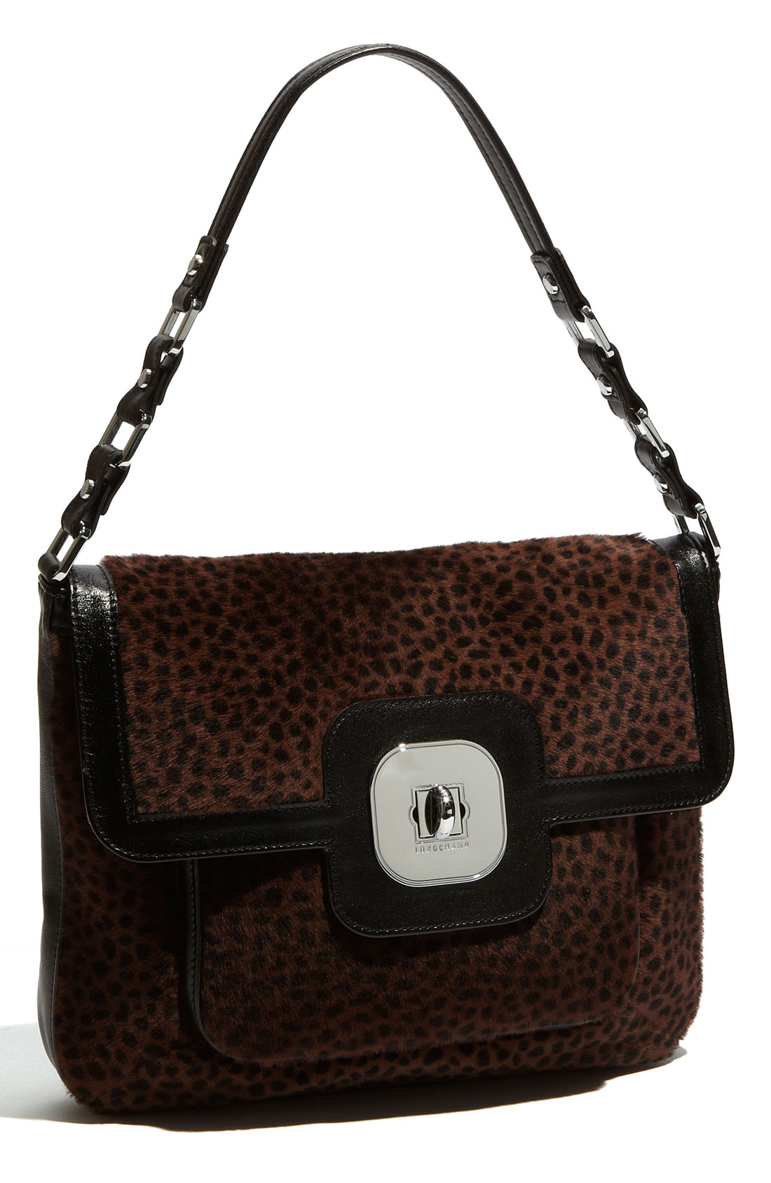 Longchamp Gatsby Calf Hair Shoulder Bag in Brown (black moka) | Lyst