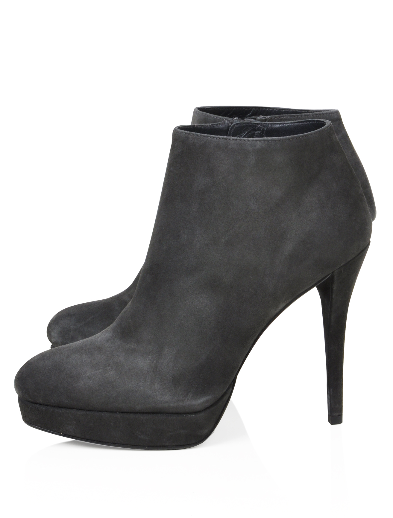 Stuart Weitzman For Scoop Suede Platform Bootie in Gray (slate) | Lyst