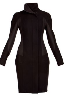 Narciso Rodriguez Mock Neck Wool and Twill Coat - Lyst