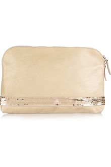 Vanessa Bruno Sequin-embellished Leather Clutch - Lyst