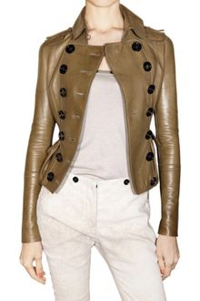 Burberry Prorsum Military Style Leather Jacket - Lyst