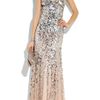 Rachel Gilbert Giselle Dégradé Sequined Gown in Silver (blush) - Lyst