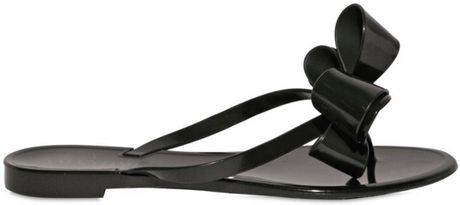 Valentino Couture Bow Jelly Sandals in Black | Lyst