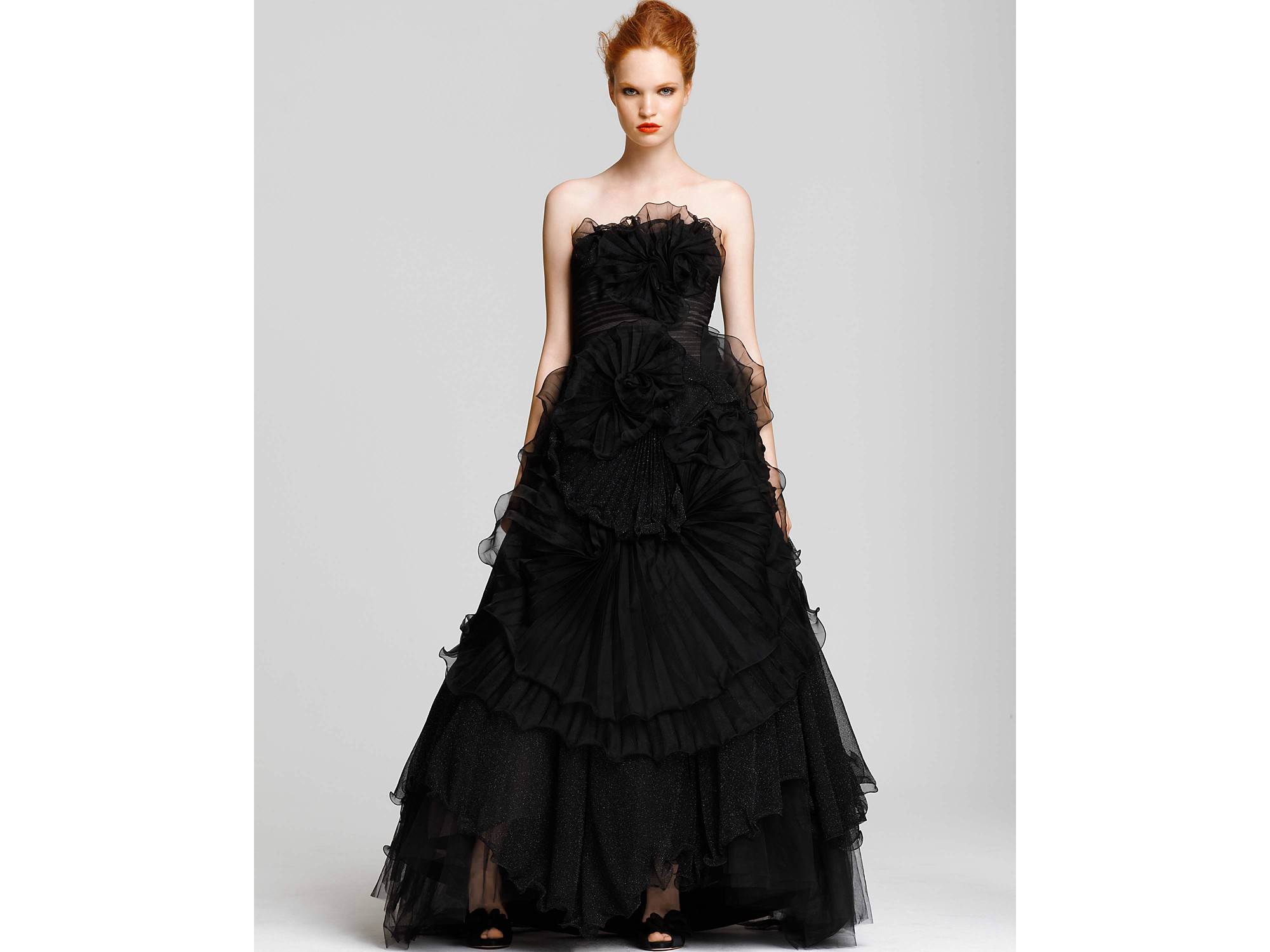 bcbgmaxazria tulle corset essential gown in black $498 from bloomingdales