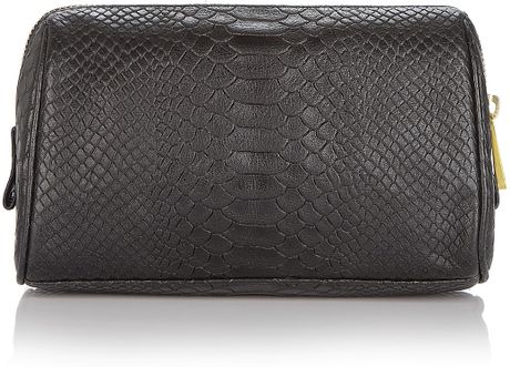 Monogrammed Makeup Bags on Rebecca Minkoff Monogram Leather Cosmetic Bag In Black   Lyst