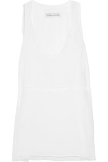 Richard Nicoll Tulle-detailed Silk Crepe De Chine Tank - Lyst