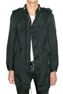 Balmain Long Parka Light Gabardine Coat - Lyst