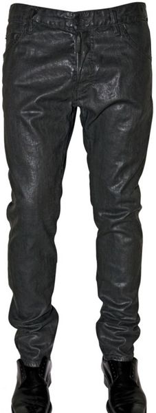 black waxed denim jeans mens