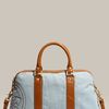 Tory Burch Denim Delaney Satchel in Blue (light denim/ royal tan) - Lyst