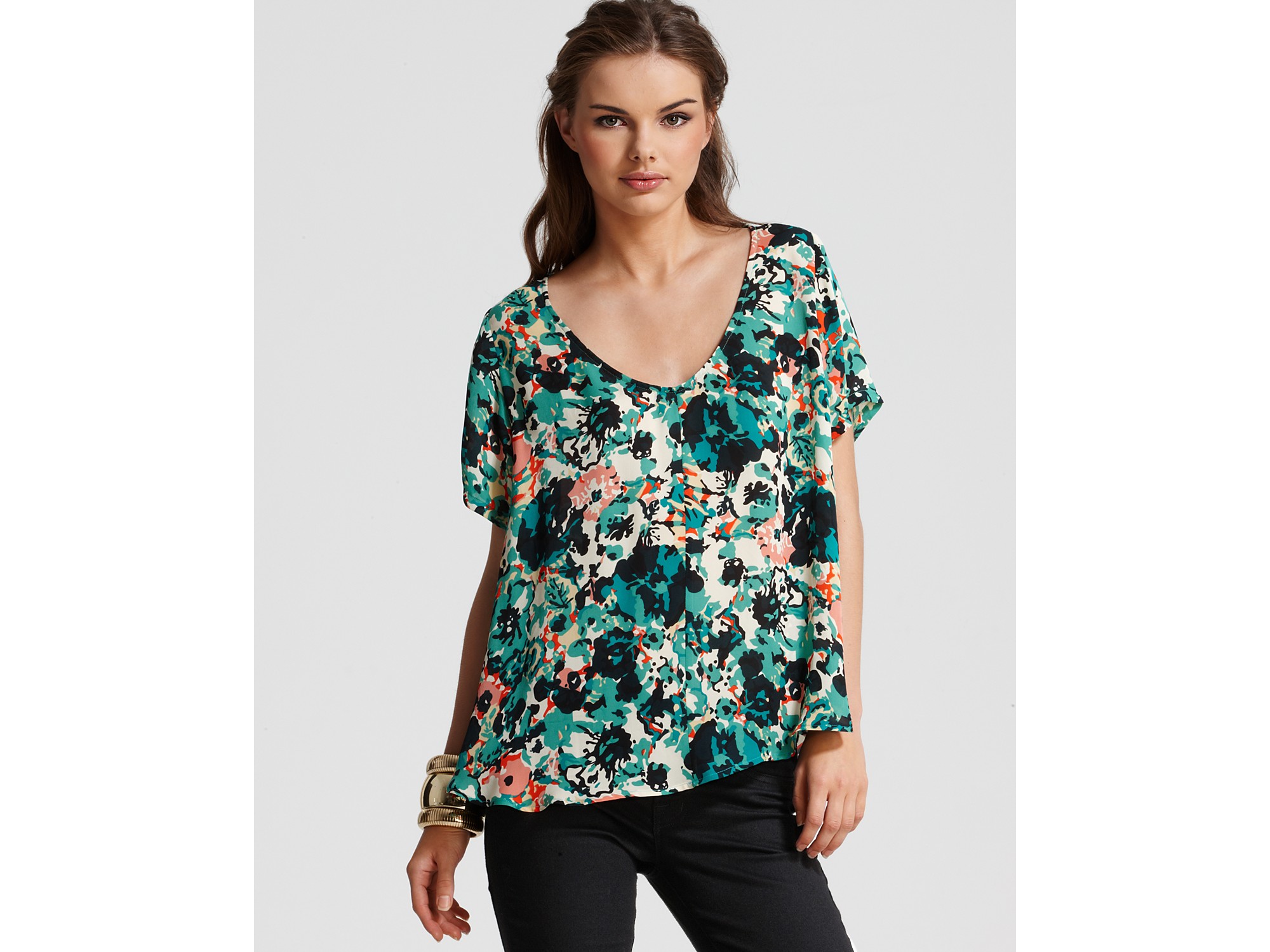 kelly green silk shirt